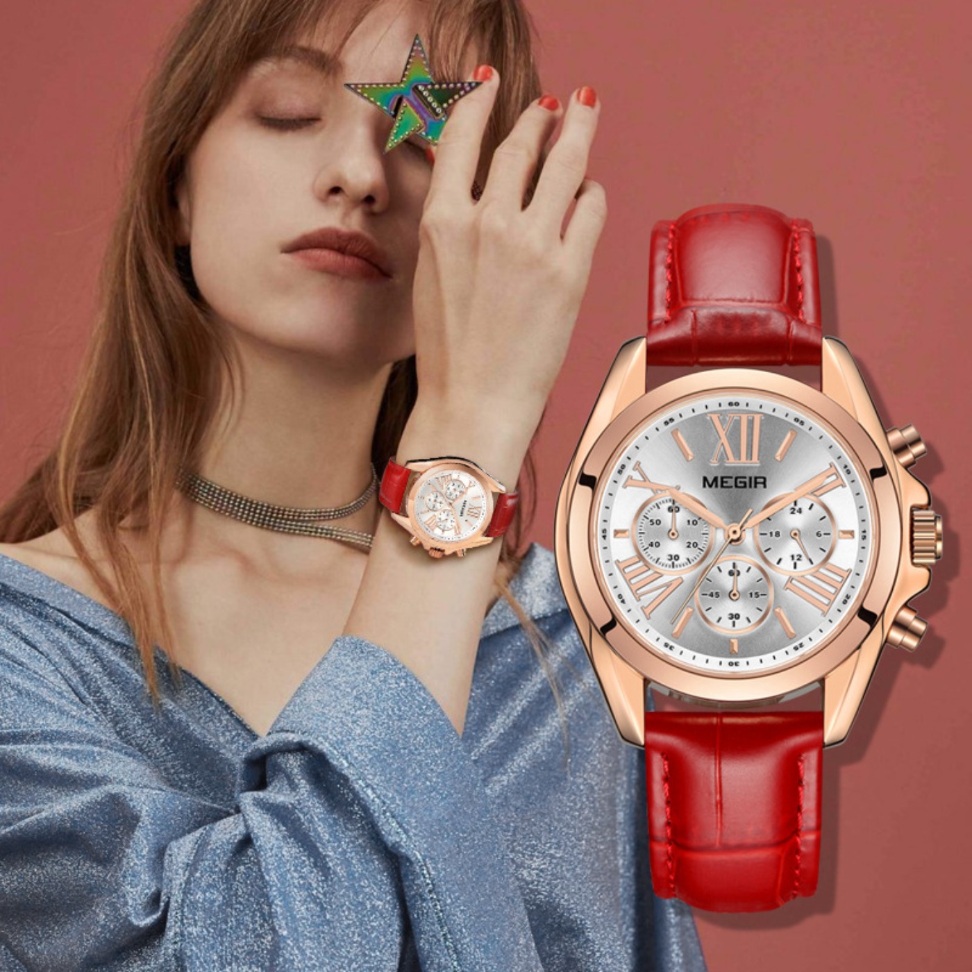 Luxury Watch Female - MEGIR New Luxury Leather Watch Women