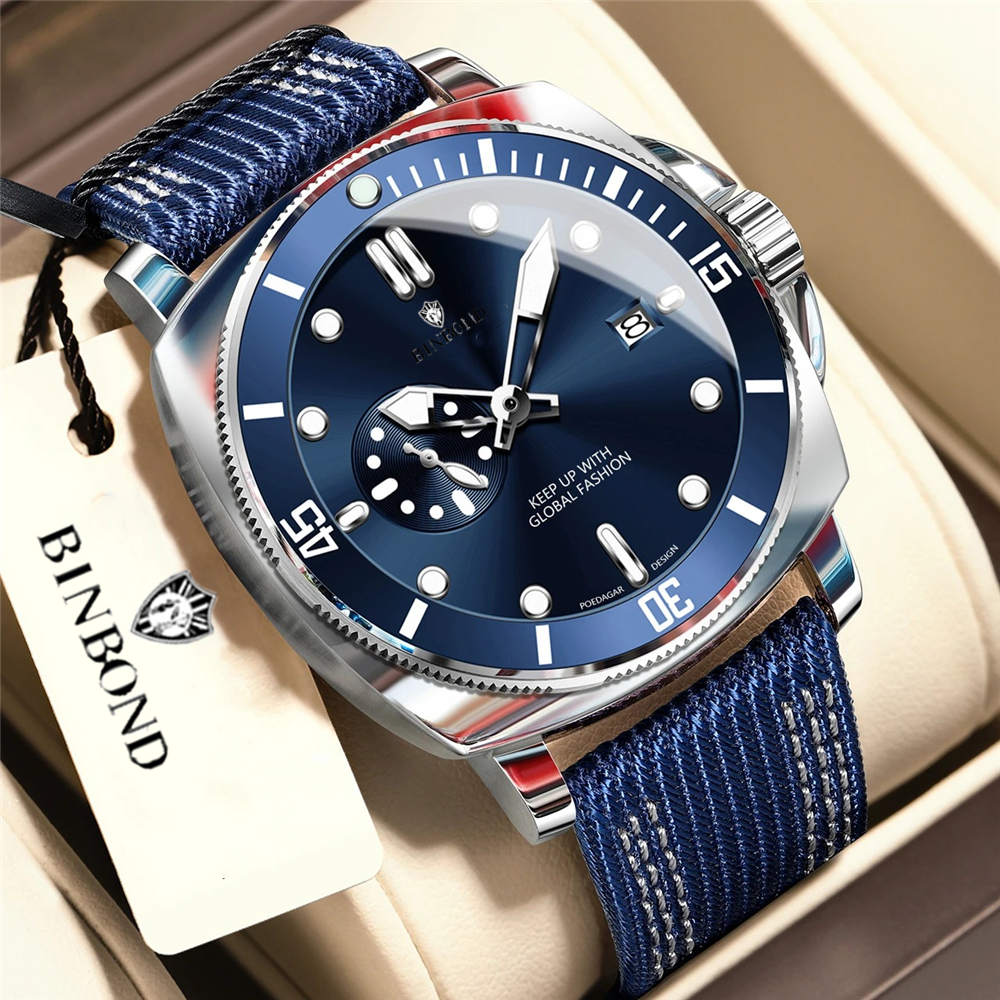 Luxury Watch Manufacturers - 44mm New Chornograph Sports Blue Nylon