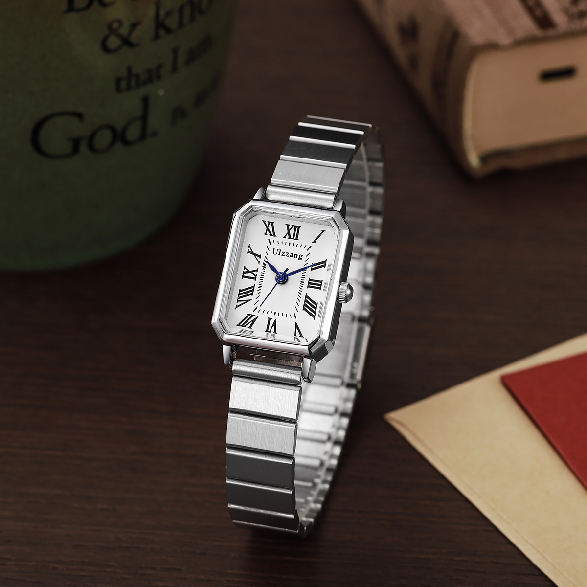 Quiet Luxury Watch - Elegant Square Dial Women's Watch, Roman