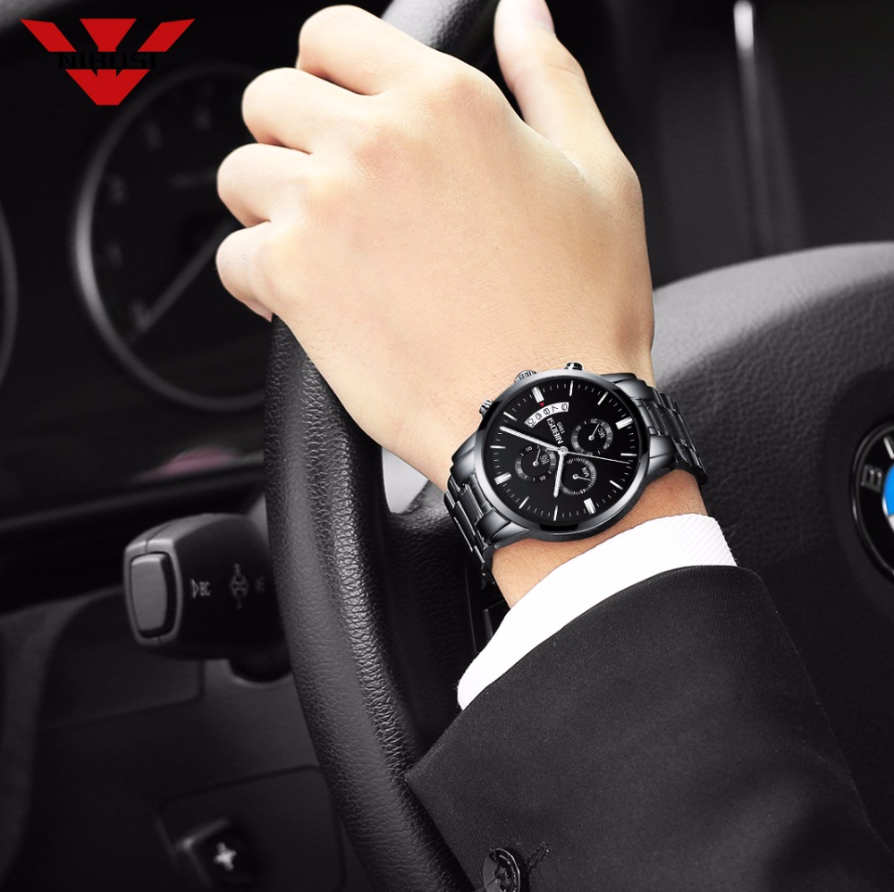 NIBOSI Stainless Steel Black Q - Luxury Watch Manufacturers のレビューと価格