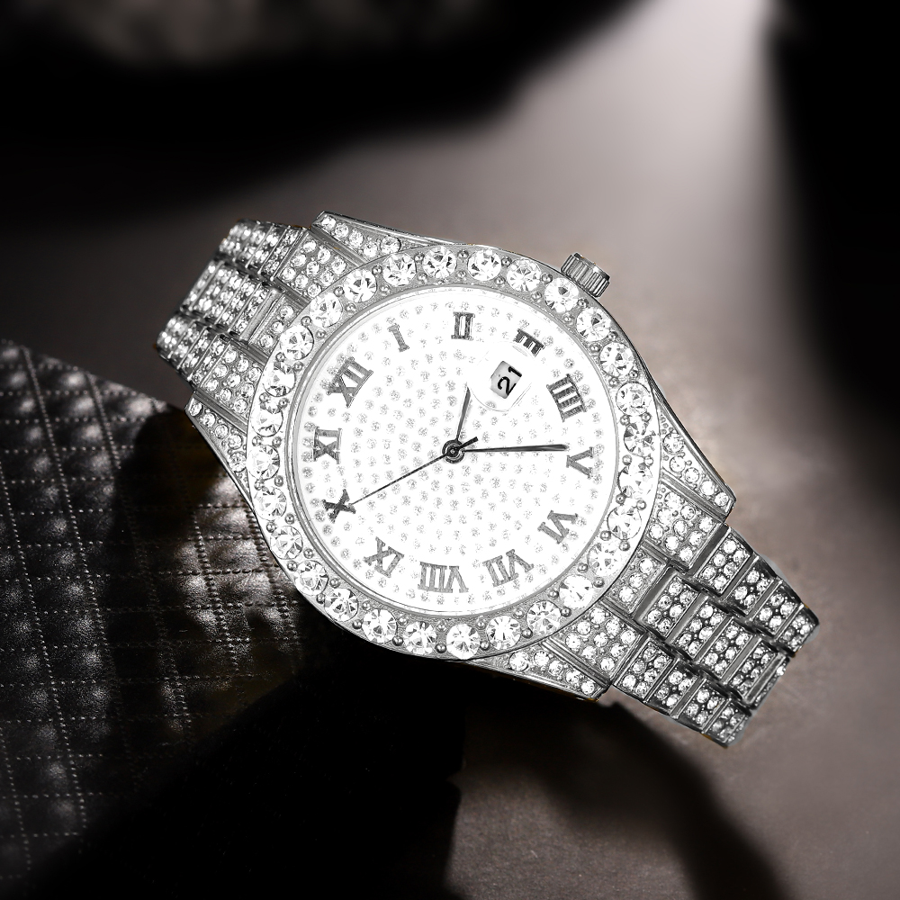 1 Hip-hop Full Diamond Silver  - Luxury Watch Wallpaper のレビューと価格