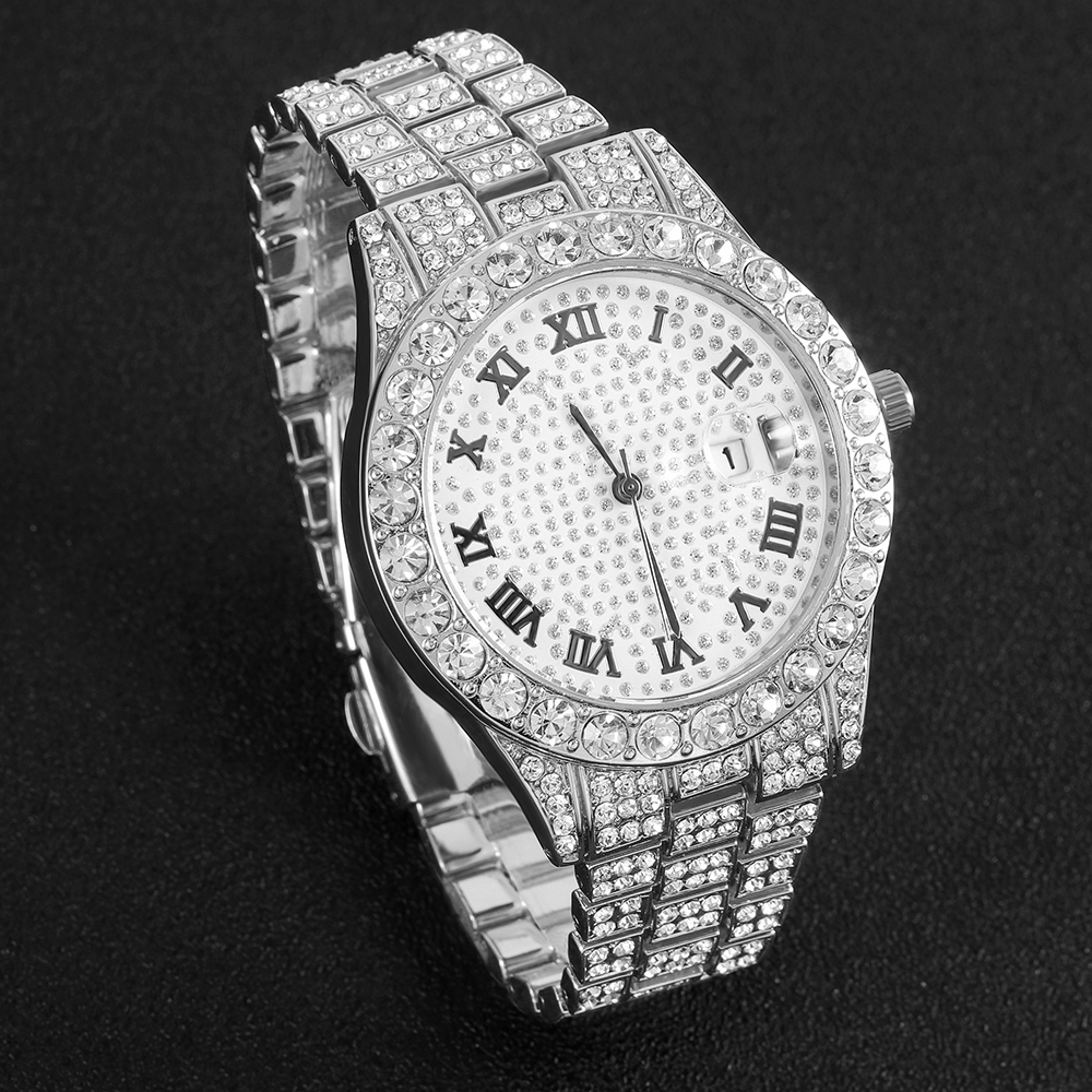 1 Hip-hop Full Diamond Silver  - Luxury Watch Wallpaper のレビューと価格