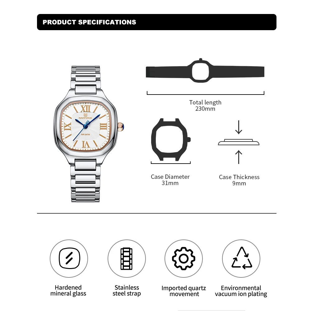 NAVIFORCE Luxury Women's Watch - Quiet Luxury Watch のレビューと価格