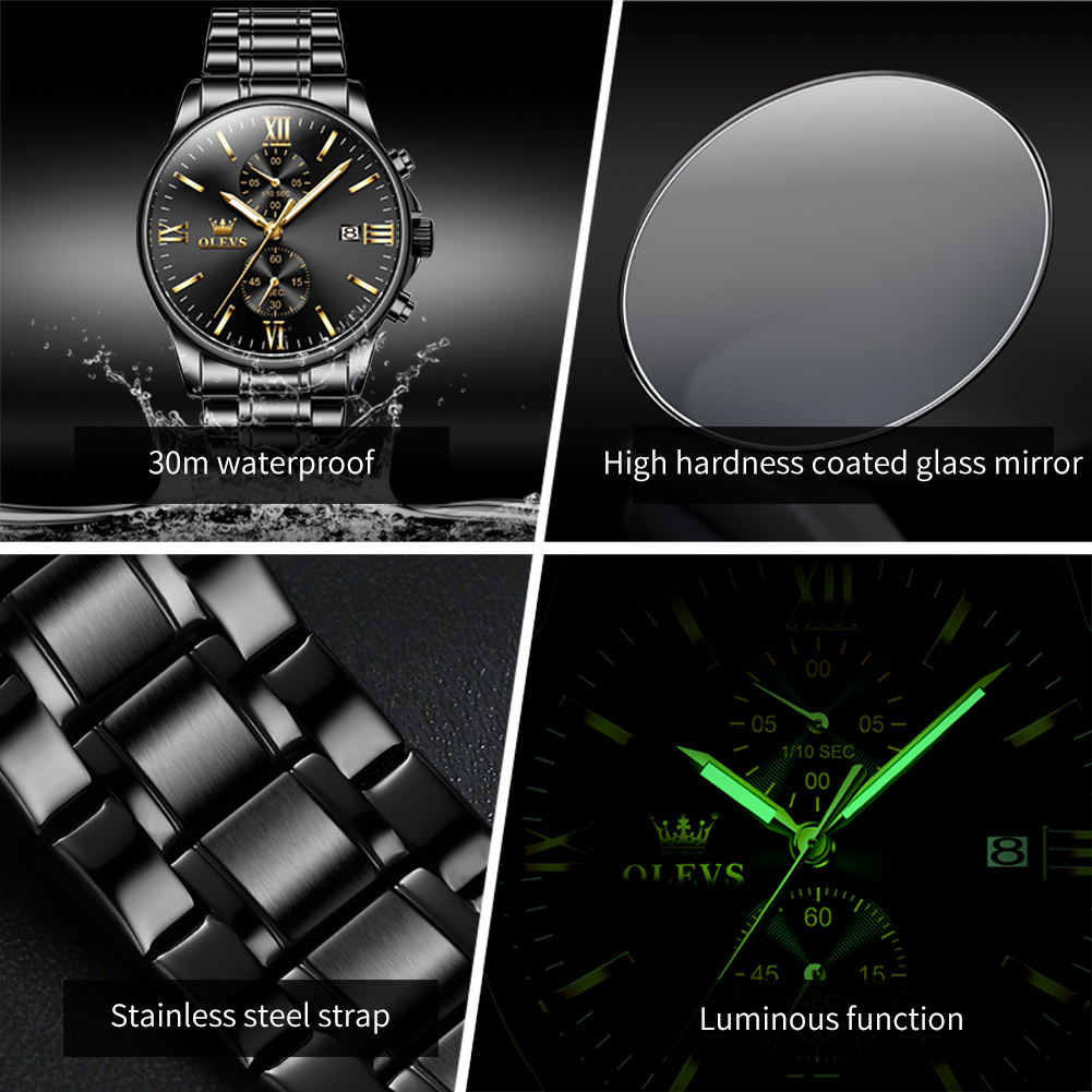 OLEVS 2886 Classic Black Quart - Luxury Watch Manufacturers のレビューと価格