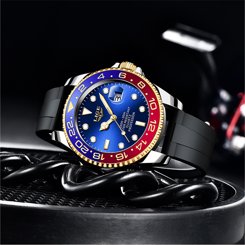 LIGE 2025 New Luxury Men Quart - Luxury Watch Storage のレビューと価格