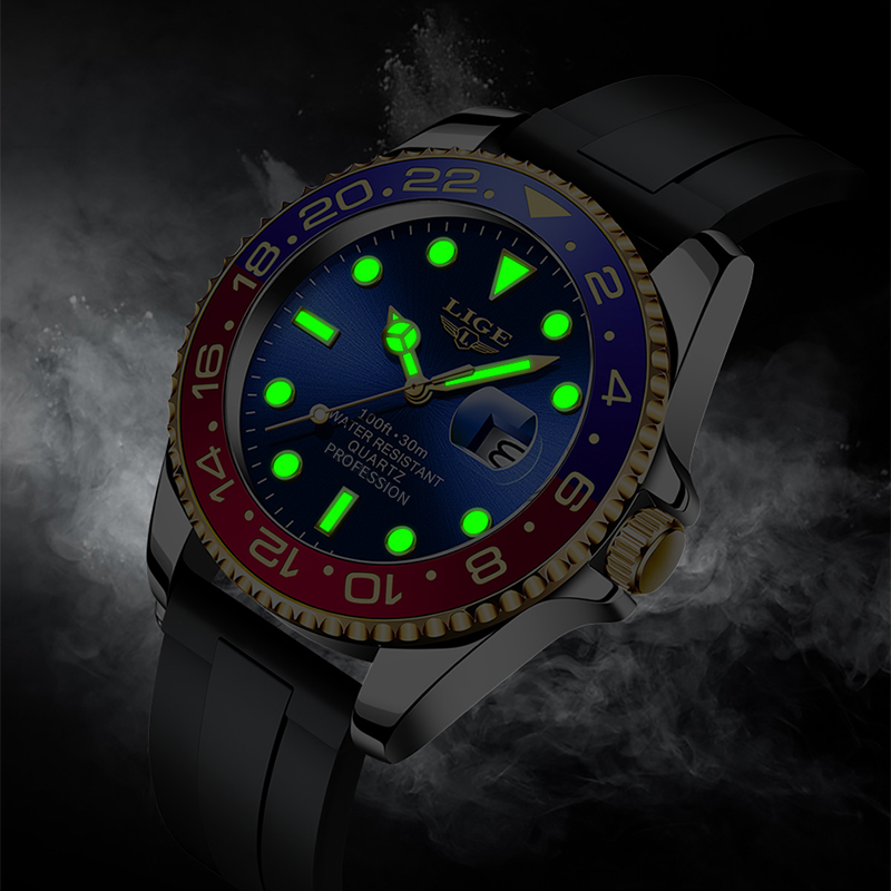 LIGE 2025 New Luxury Men Quart - Luxury Watch Storage のレビューと価格