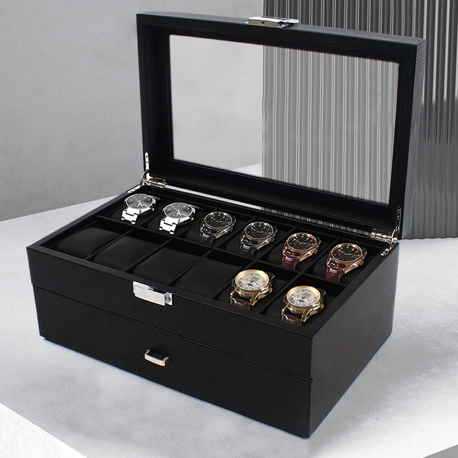 24 Slot Men Watch Display Case - Luxury Watch Storage のレビューと価格