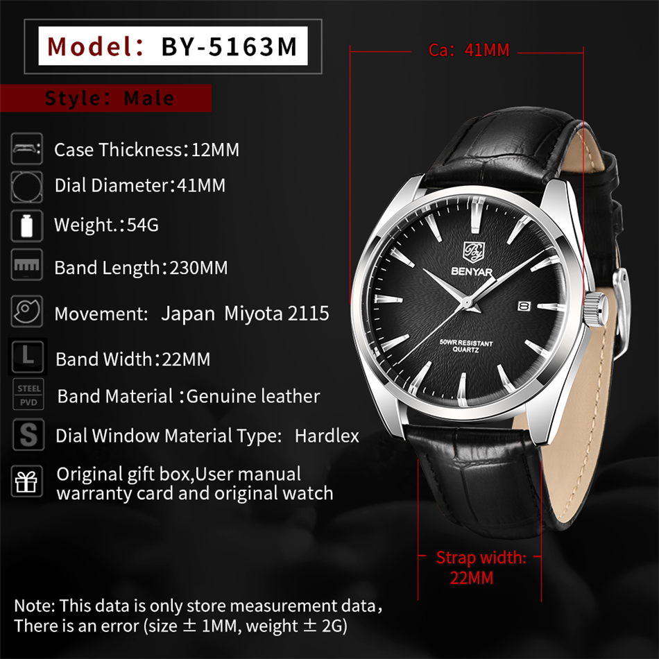 Benyar 5163 Top Brand Luxury M - Luxury Watch Manufacturers のレビューと価格