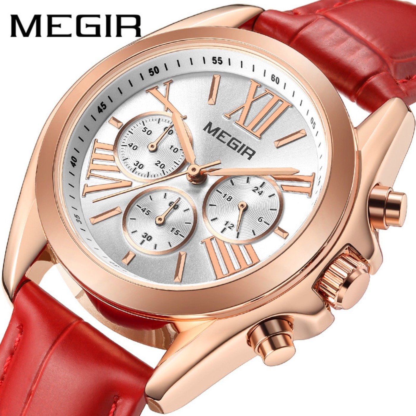 MEGIR New Luxury Leather Watch - Luxury Watch Female のレビューと価格