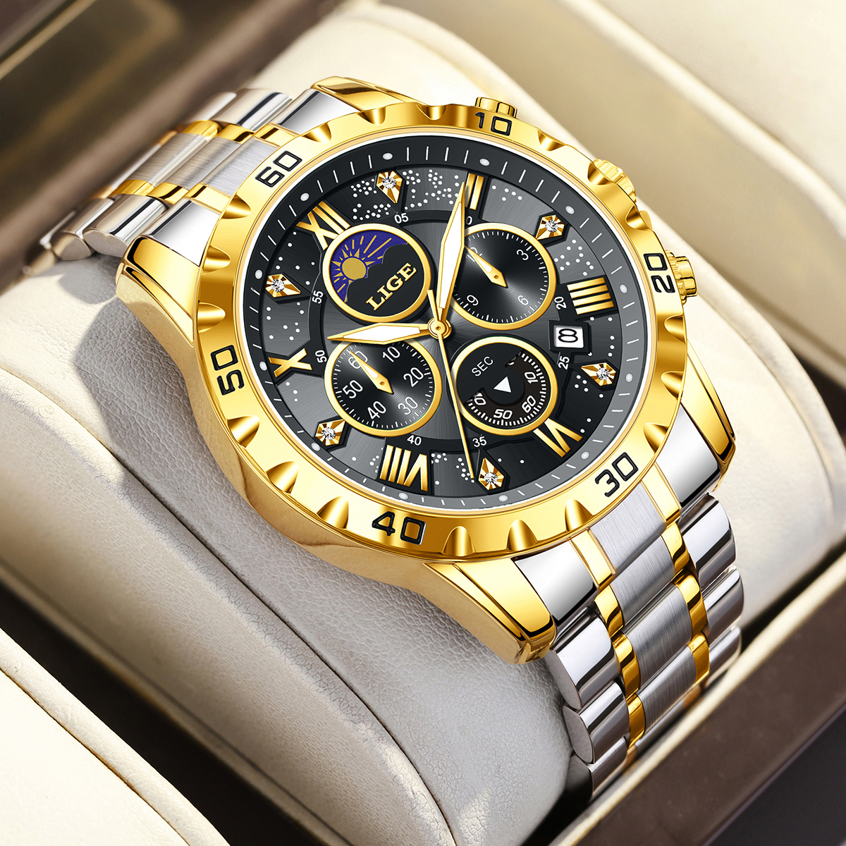 LIGE Top Brand Luxury Quartz M - Luxury Watch Brands のレビューと価格