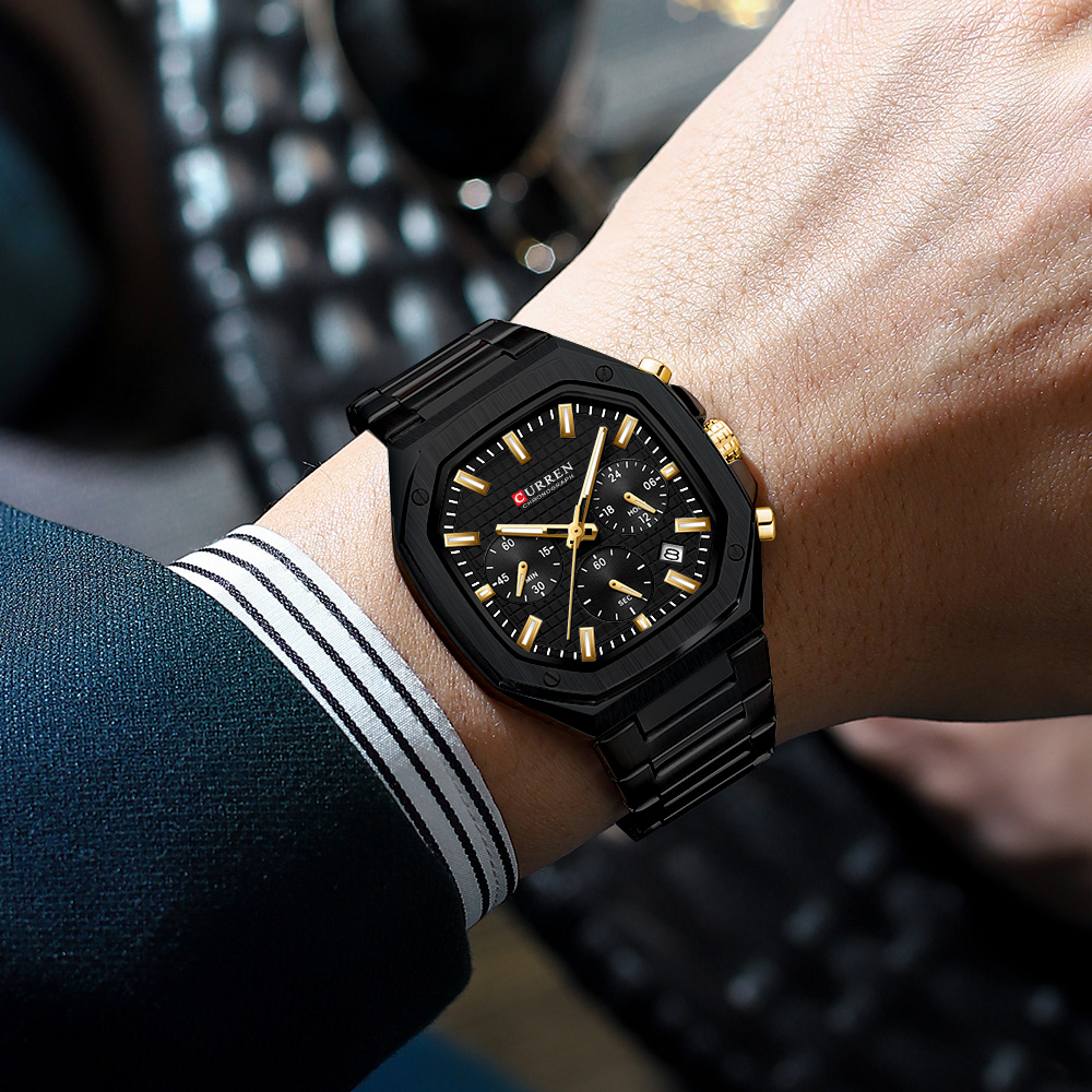 CURREN Luxury Square Chrono Wa - Luxury Watch Dial のレビューと価格