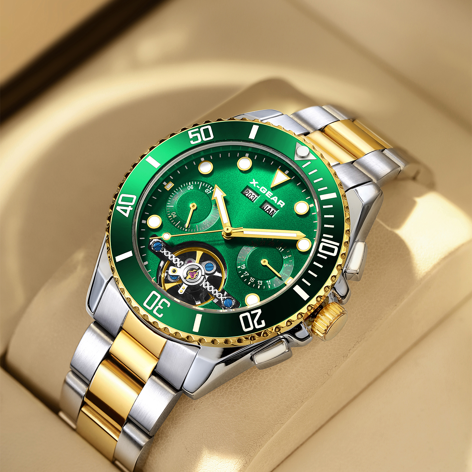 X-GEAR Mens Green Mechanical W - Luxury X I Watch のレビューと価格