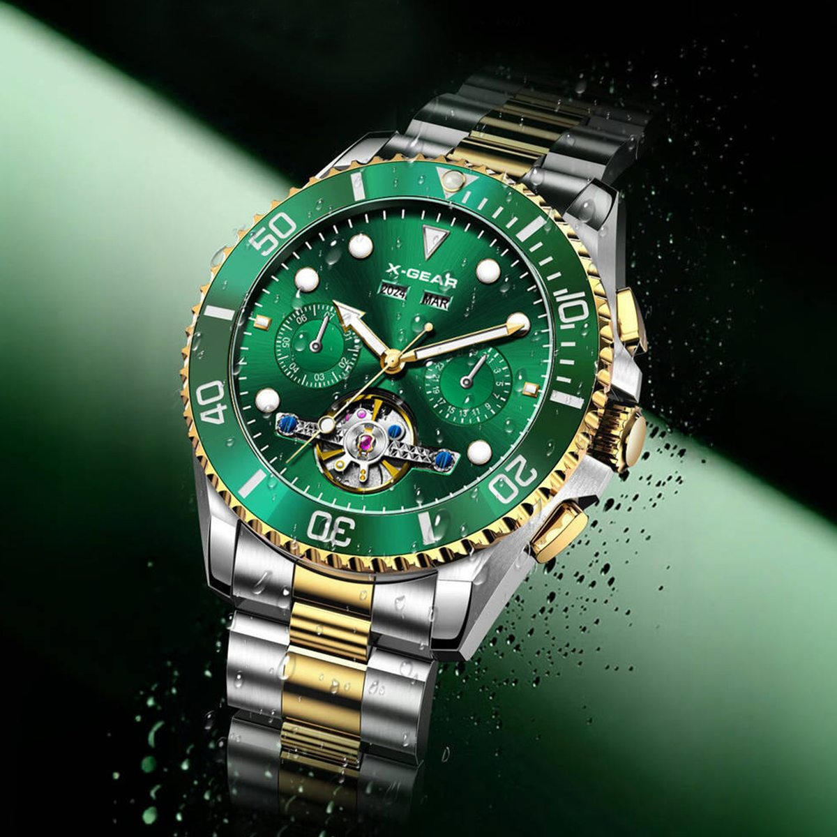 X-GEAR Mens Green Mechanical W - Luxury X I Watch のレビューと価格