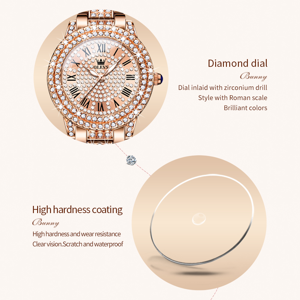OLEVS 9943 Luxury All Diamond  - Luxury Watch Female のレビューと価格