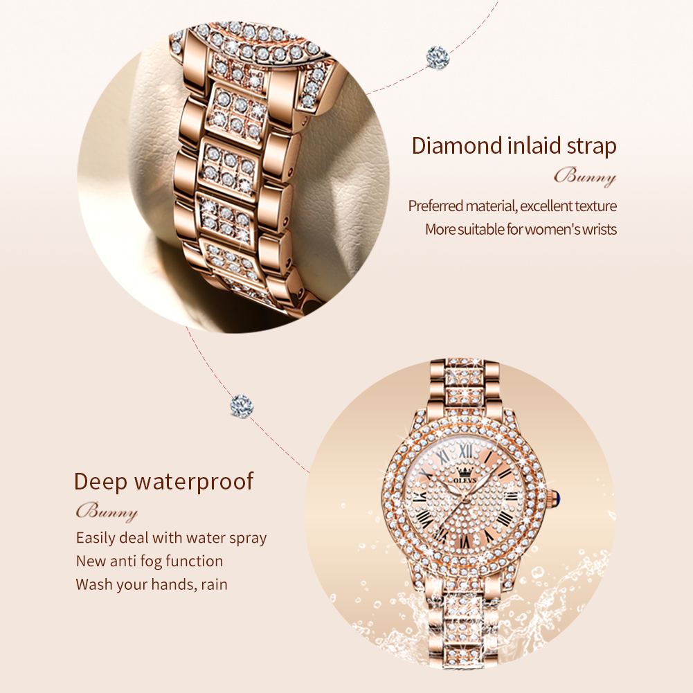 OLEVS 9943 Luxury All Diamond  - Luxury Watch Female のレビューと価格